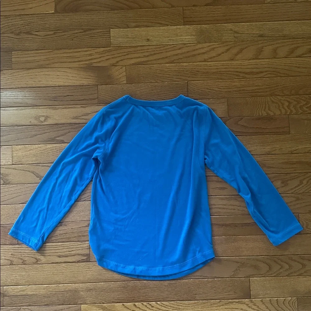 🎅🏻🦈 GAP KIDS pajama shirt long sleeved jaws Santa size medium blue youth pjs